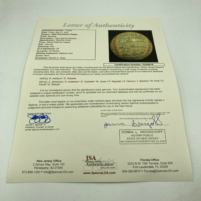 Beautiful 1953 Philadelphia Phillies Team Signed National League Baseball JSA