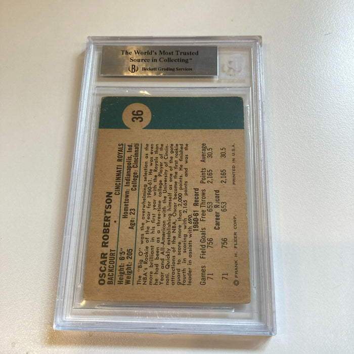 1961-62 Fleer Oscar Robertson Signed Rookie RC Card BGS Certified Auto