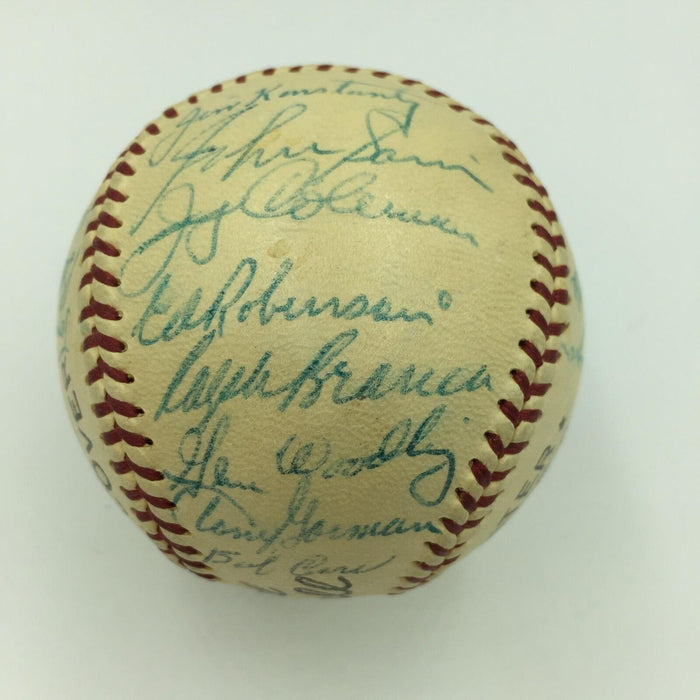 Beautiful 1954 New York Yankees Team Signed Baseball Mickey Mantle With JSA COA
