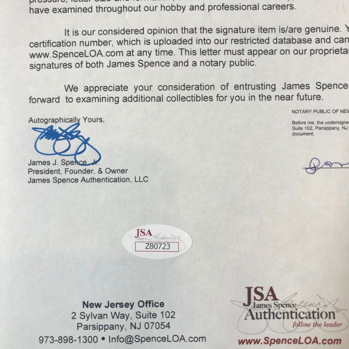 Stunning President Ronald Reagan Single Signed National League Baseball JSA COA