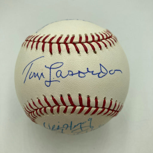 Tommy Lasorda Joe Torre Tony La Russa Bobby Cox HOF Managers Signed Baseball JSA