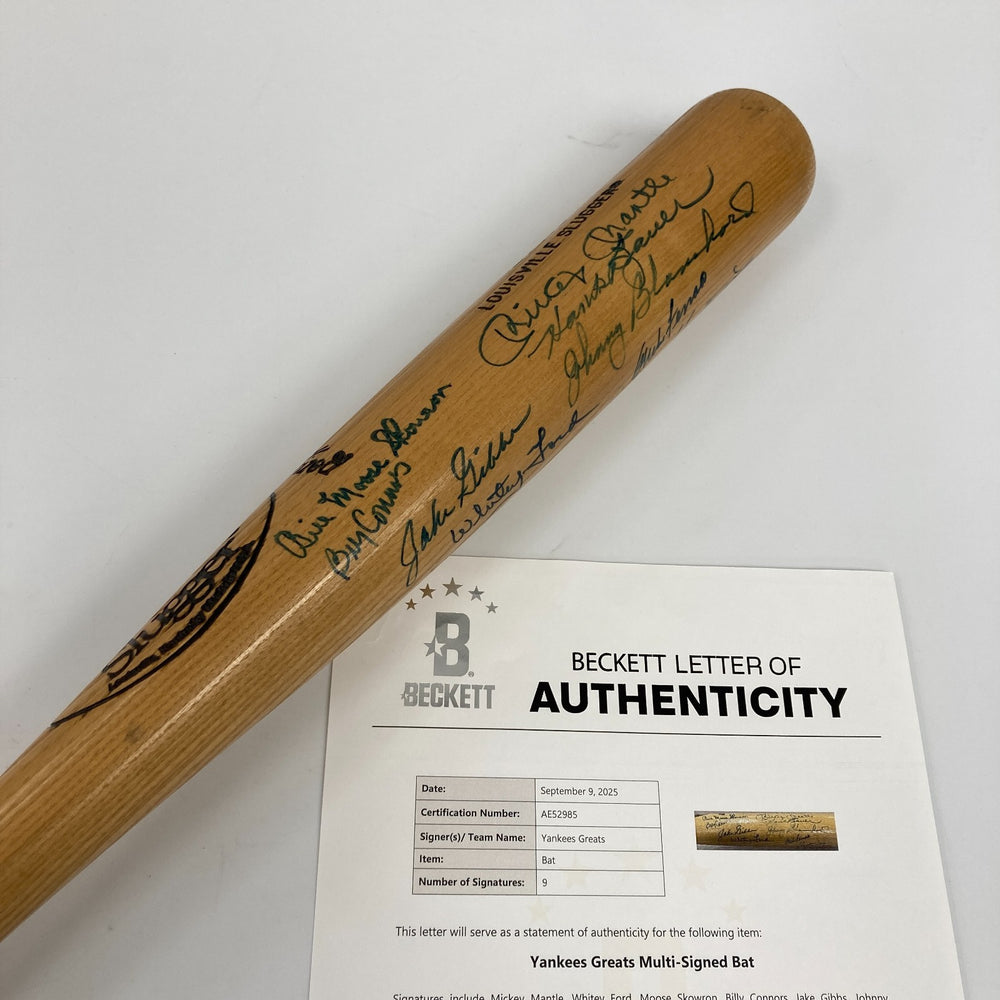 Mickey Mantle New York Yankees Legends Multi Signed Baseball Bat Beckett COA