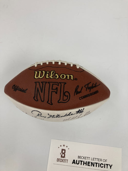 Ray Nitschke Dick Butkus Mike Ditka HOF Multi Signed Football Beckett COA