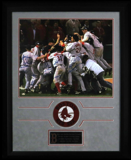 2004 Boston Red Sox World Series Champs Team Signed Large 20x24 Photo JSA COA