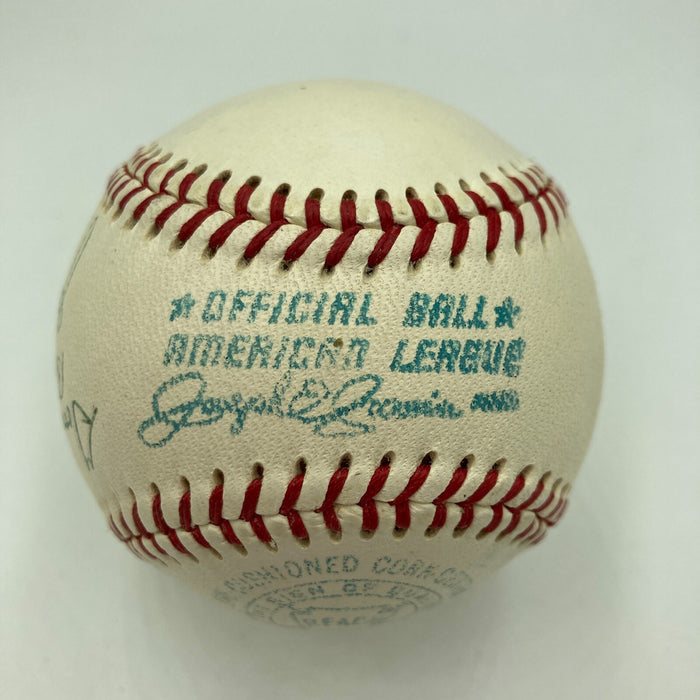 Johnny Lujack Signed Vintage American League Baseball Heisman Trophy Winner JSA