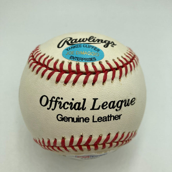 Beautiful Joe Dimaggio Signed American League Baseball PSA Graded MINT 9