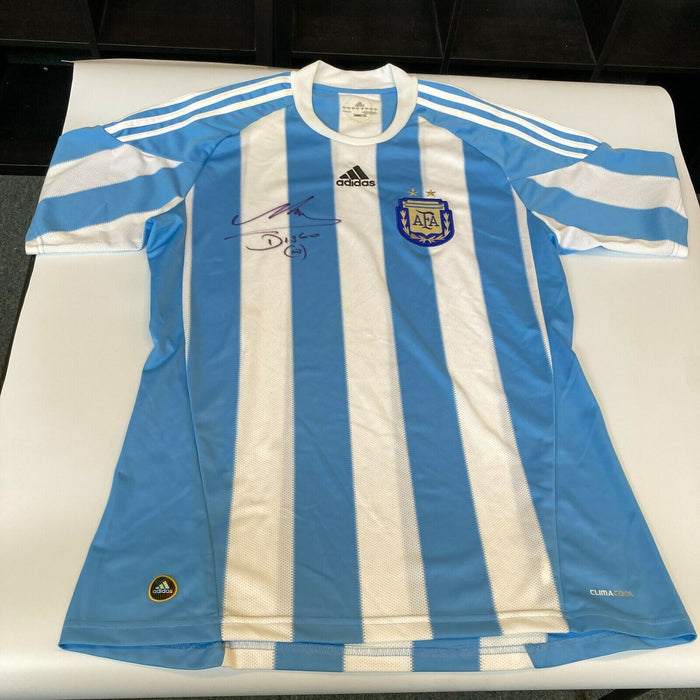 Diego Maradona Signed Argentina Game Model Jersey With Beckett COA