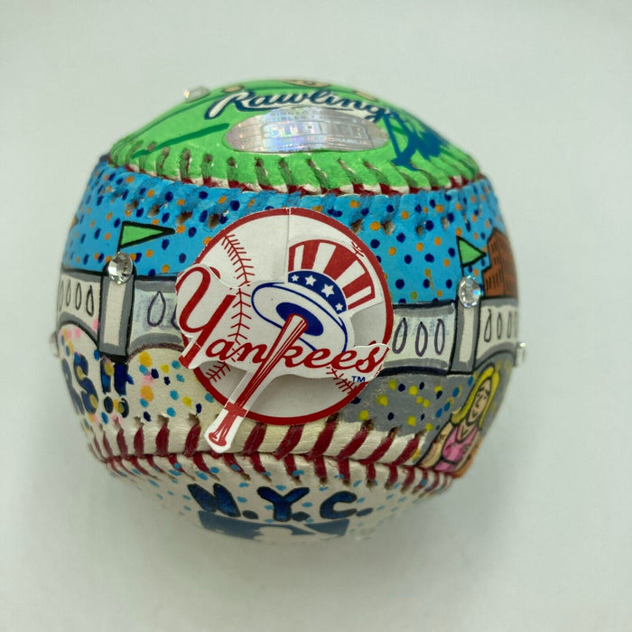 Whitey Ford Signed Charles Fazzino Hand Painted Pop Art Baseball Steiner COA