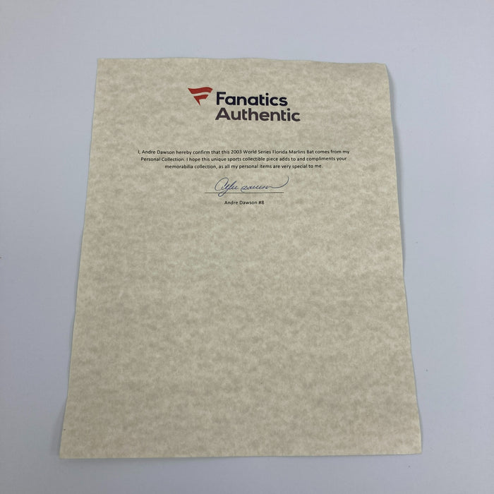 2003 Florida Marlins World Series Champs Team Signed W.S. Bat JSA & Fanatics LOA