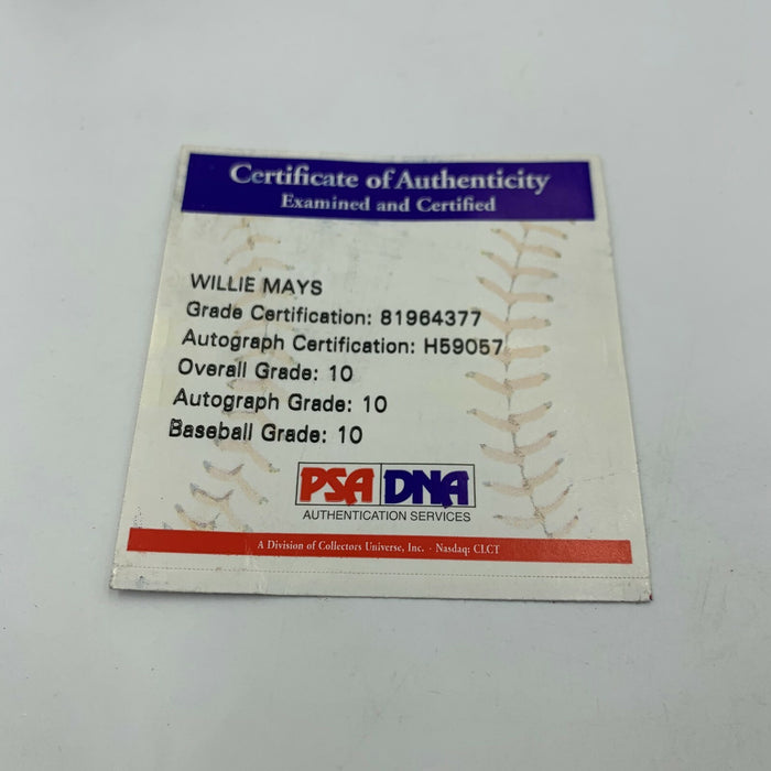 Rare Willie Mays PSA DNA Graded Gem Mint 10 Signed Major League Baseball