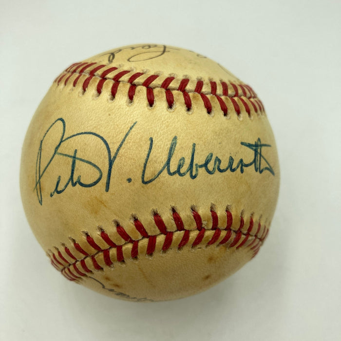 1986 World Series Umpires Multi Signed W.S. Game Baseball PSA DNA New York Mets