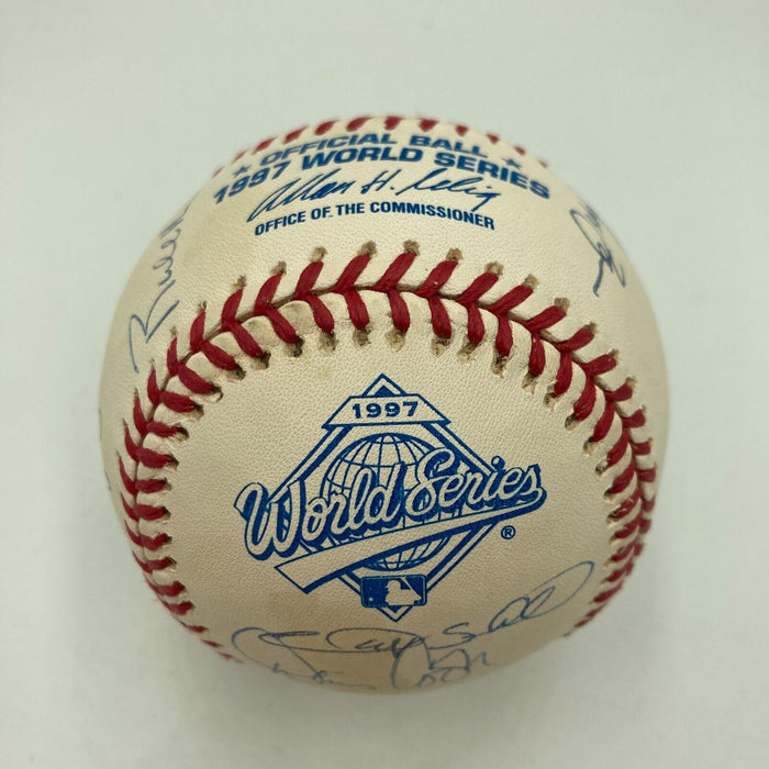 1997 Florida Marlins World Series Champs Team Signed W.S. Baseball With COA
