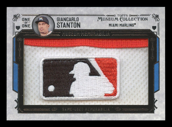 2015 Topps Museum Collection Giancarlo Stanton #1/1 Game-Used Logo Man Patch