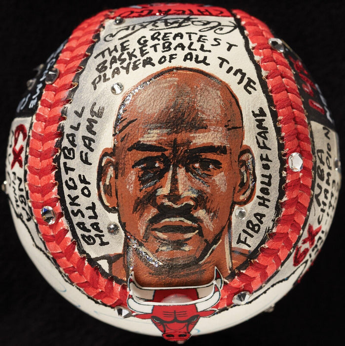 Michael Jordan Signed Charles Fazzino Hand Painted Pop Art Baseball UDA Beckett