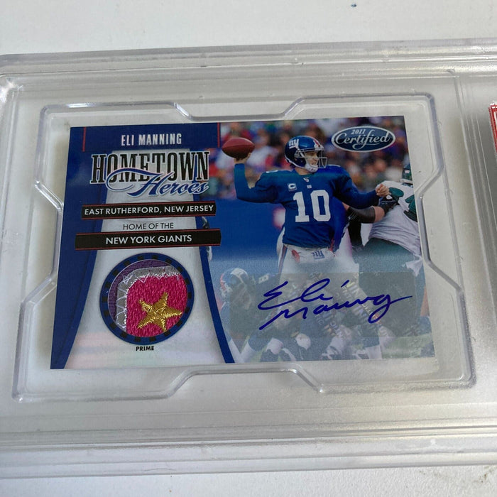 2011 Panini Certified Hometown Heroes Eli Manning Patch Auto #1/5 PSA 8.5