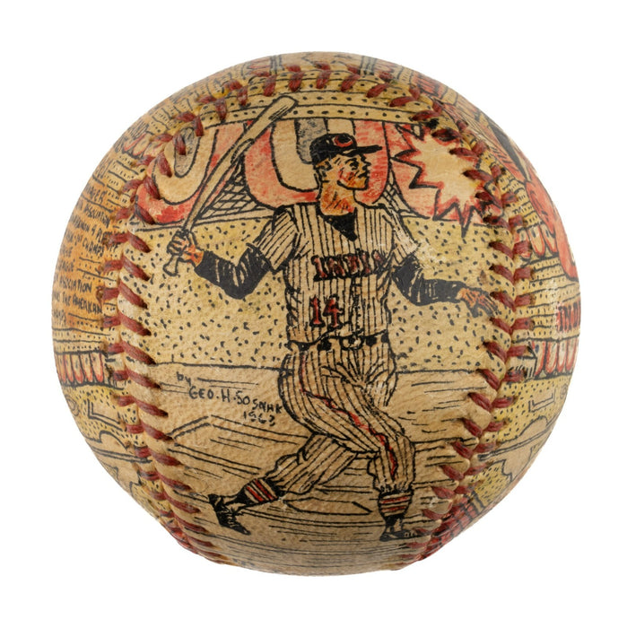 Beautiful Luke Appling Hand Painted George Sosnak Folk Art Signed Baseball