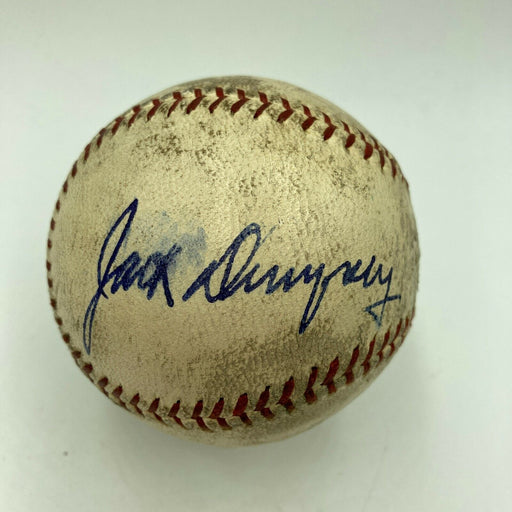 Incredible Jack Dempsey Signed 1937 NY Yankee Stadium Game Used Baseball JSA COA