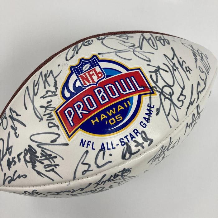2005 Pro Bowl AFC Champs Team Signed Football Peyton Manning & Drew Brees