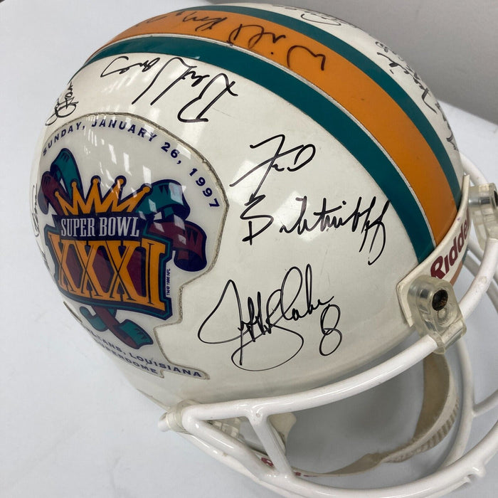 NFL Hall Of Fame Legends Multi Signed 1997 Super Bowl Helmet JSA COA
