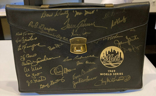 1969 New York Mets World Series Champs Signed Vintage 1969 Leather Bag JSA COA