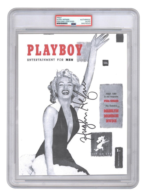 Hugh Hefner Signed First Playboy Magazine Cover Marilyn Monroe Photo PSA DNA