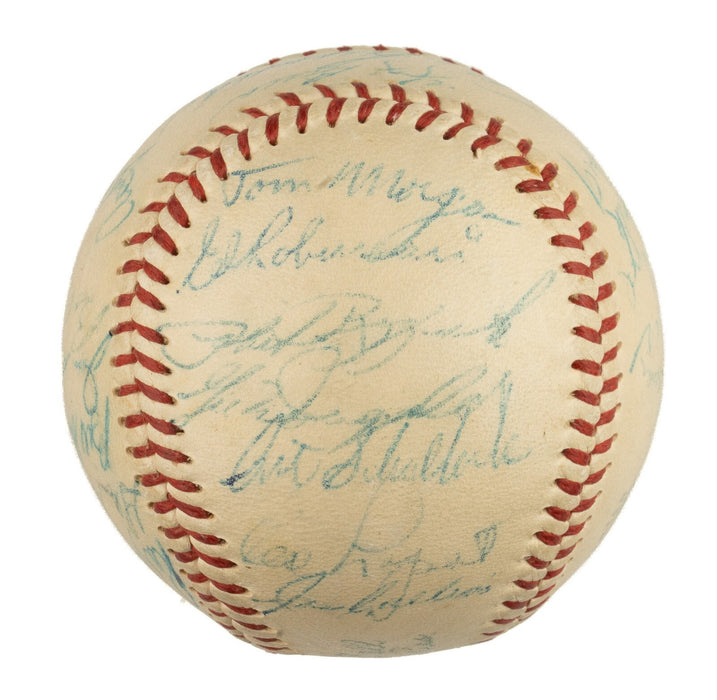 Beautiful 1954 New York Yankees Team Signed Baseball Mickey Mantle PSA DNA COA