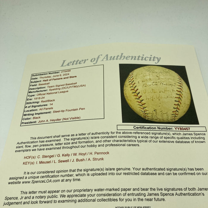 Historic 1922 Hall Of Fame Multi Signed Baseball Herb Pennock JSA COA
