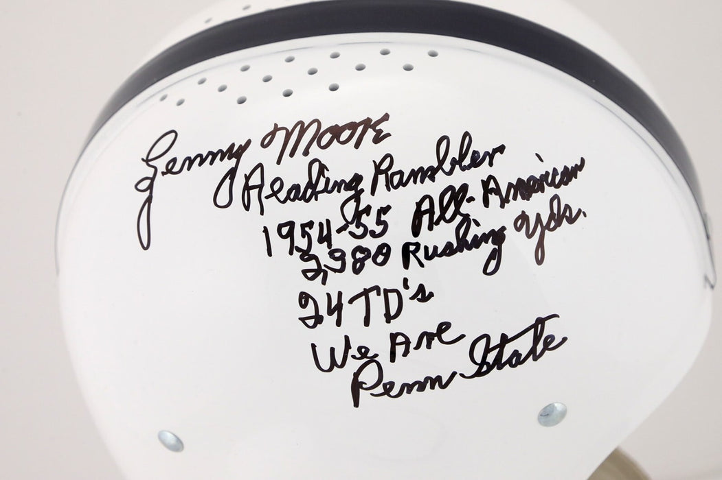 Lenny Moore Signed Heavily Inscribed STATS Penn State Full Size Helmet PSA DNA