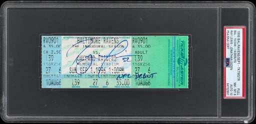 Ray Lewis Signed NFL Debut Full Ticket PSA DNA Auto 10 GEM MINT