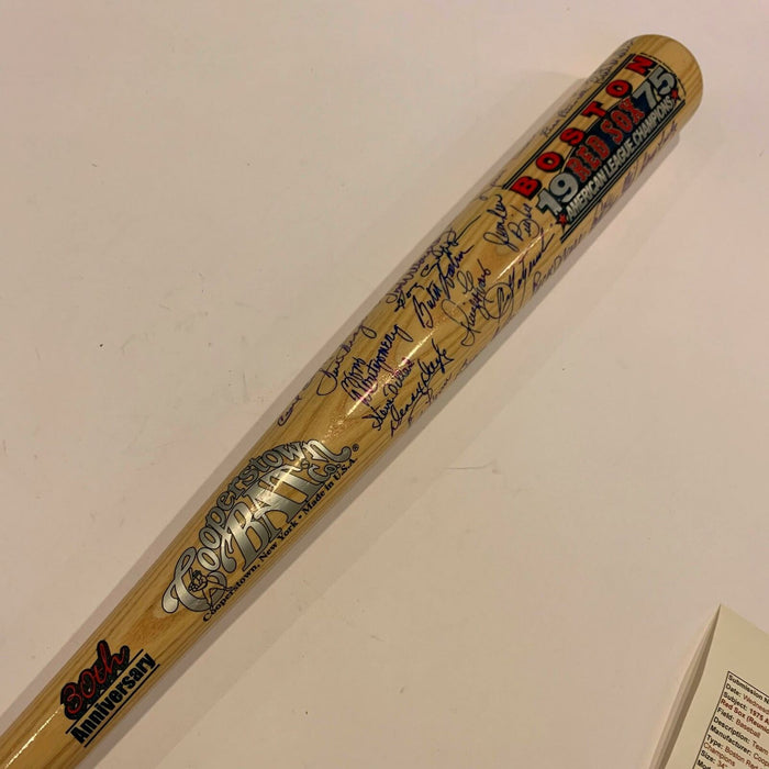 Beautiful 1975 Boston Red Sox AL Champions Team Signed Cooperstown Bat JSA COA