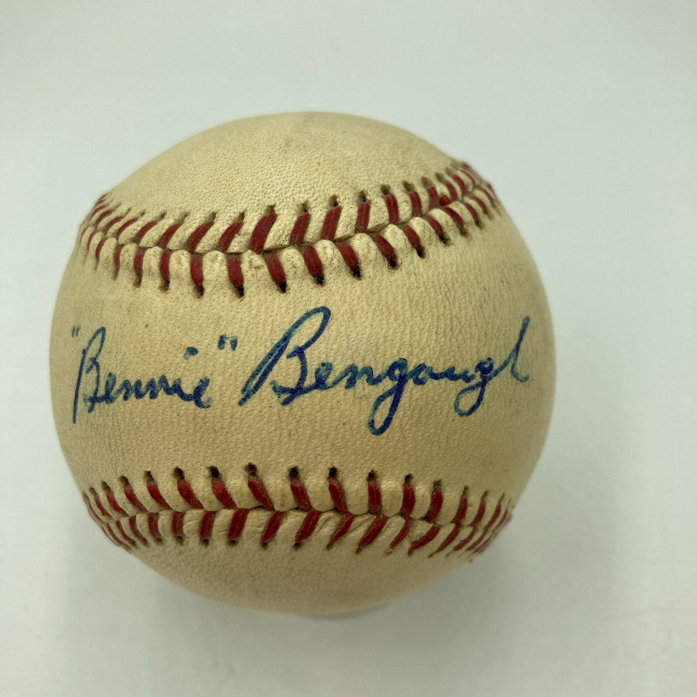 Benny Bengough Single Signed American League Baseball JSA COA 1927 Yankees