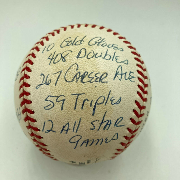 Mike Schmidt Signed Heavily Inscribed Stat NL  Baseball With JSA COA