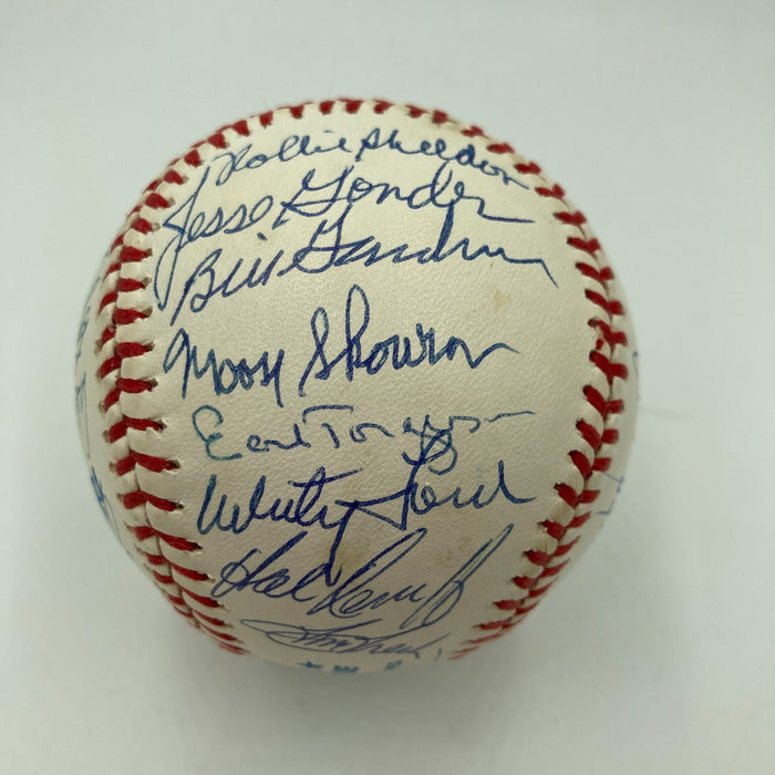 1961 New York Yankees World Series Champs Team Signed Baseball Mickey Mantle BAS