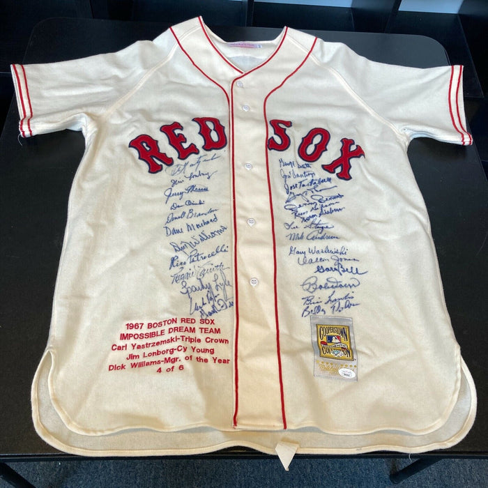 Stunning 1967 Boston Red Sox AL Champs Team Signed Jersey Carl Yastrzemski JSA