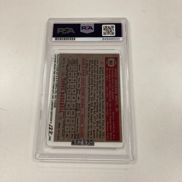 1952 Topps Willie Mays RC Signed Porcelain Baseball Card PSA DNA
