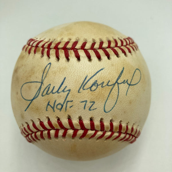 Sandy Koufax Hall Of Fame 1972 Signed National League Baseball JSA COA