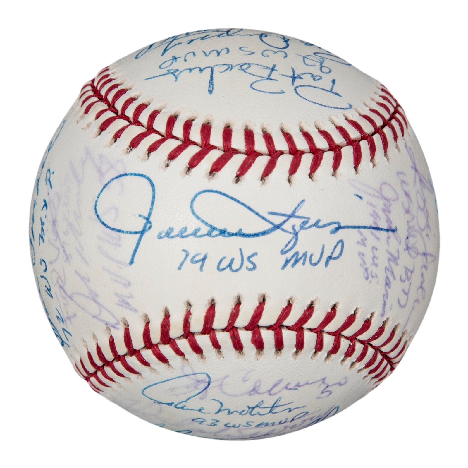 RARE World Series MVP's Signed And Inscribed 2000 World Series 24 Sigs Beckett
