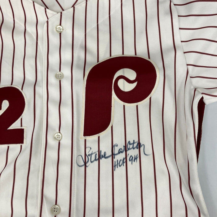 Steve Carlton HOF 1994 Signed Philadelphia Phillies Game Model Jersey JSA COA