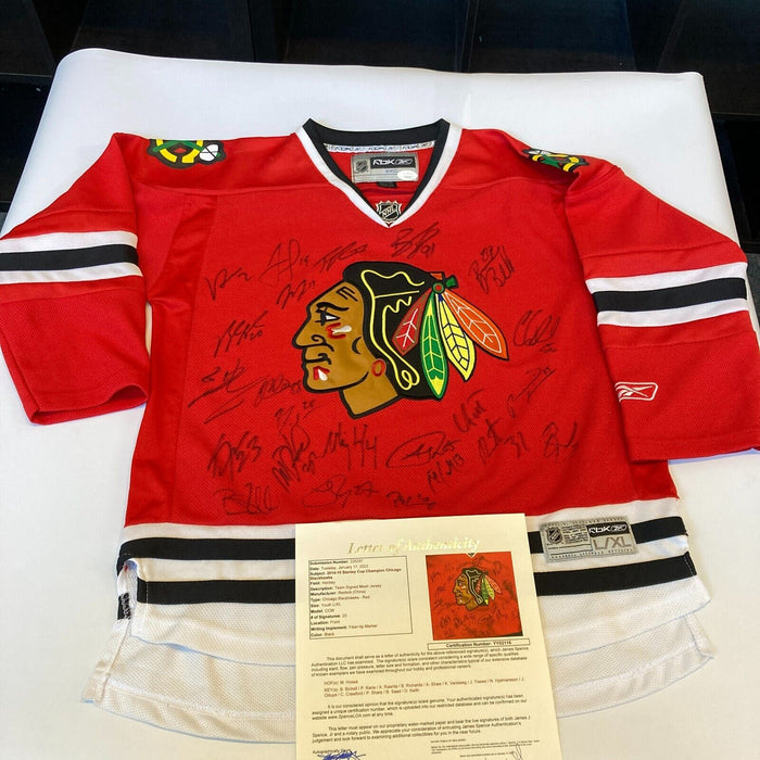 2014-15 Chicago Blackhawks Stanley Cups Champs Team Signed Jersey JSA COA