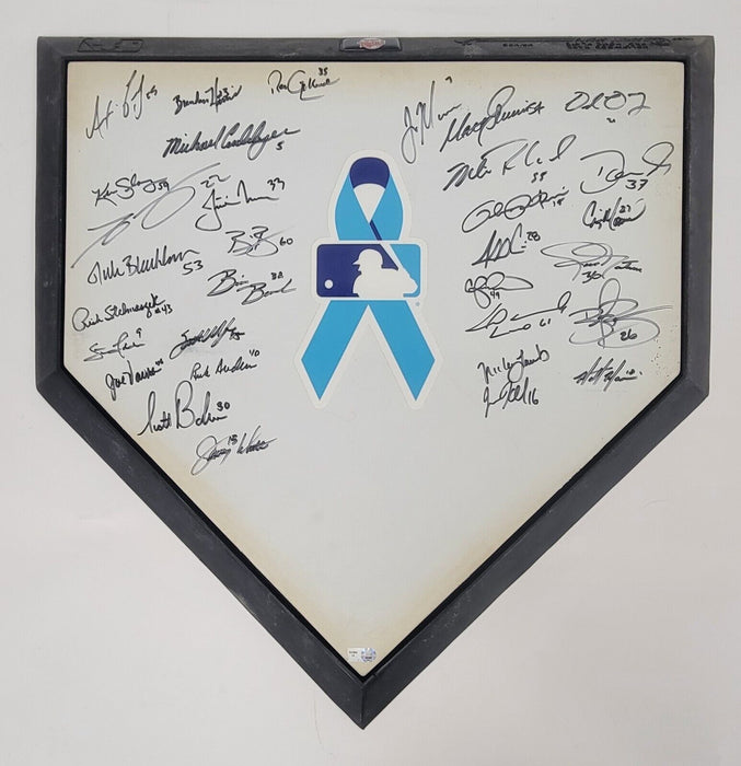 2008 Minnesota Twins Team Signed Home Plate 30 Sigs Joe Mauer MLB Authentic