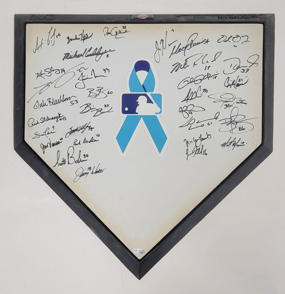 2008 Minnesota Twins Team Signed Home Plate 30 Sigs Joe Mauer MLB Authentic