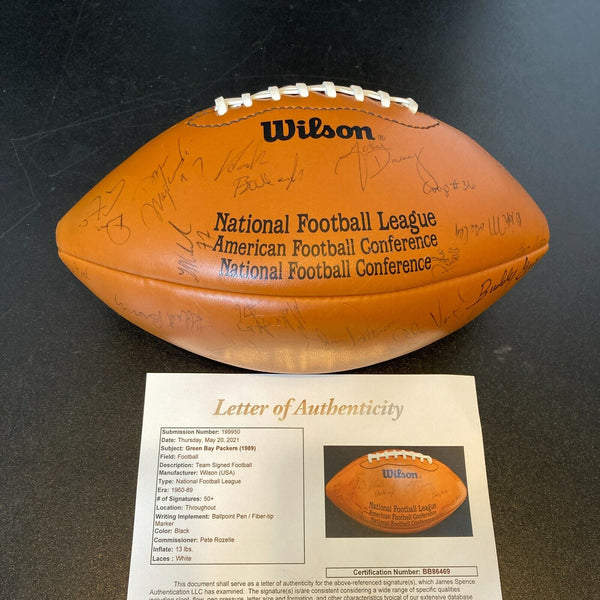 1989 Green Bay Packers Team Signed Wilson NFL Game Football 50+ Sigs JSA COA