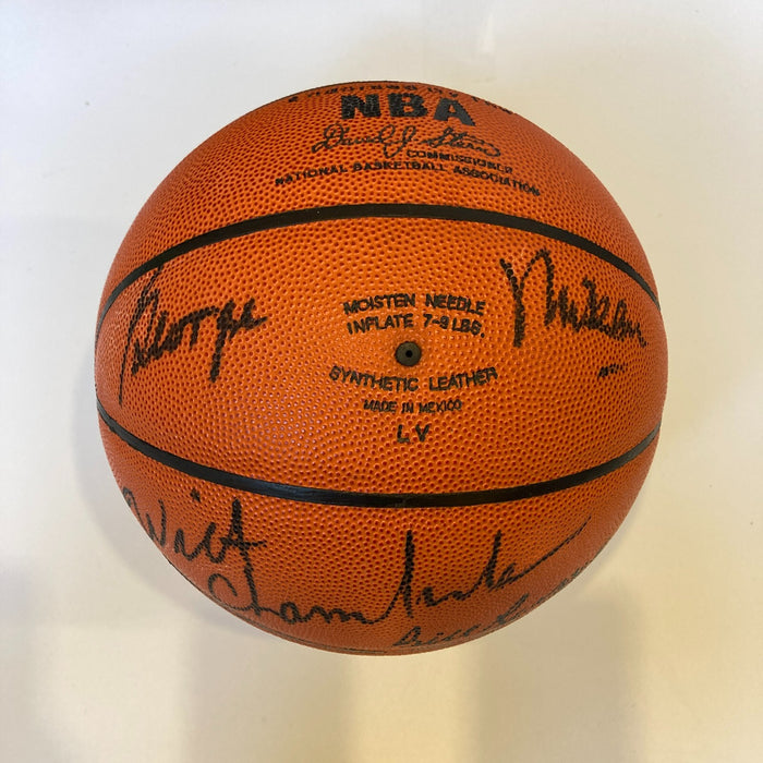 Wilt Chamberlain Bill Russell HOF Legendary Centers Signed Basketball JSA COA