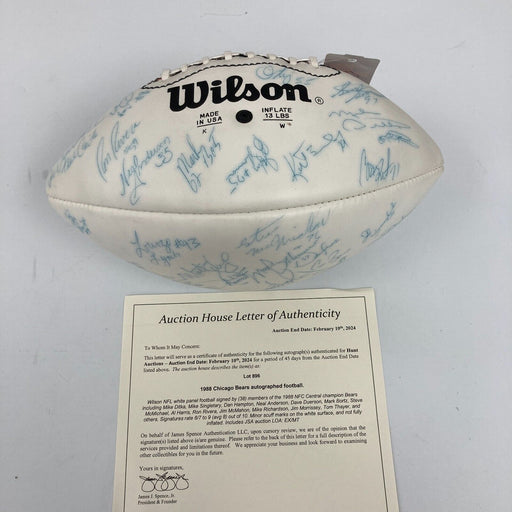 1988 Chicago Bears Team Signed Wilson NFL Football JSA COA