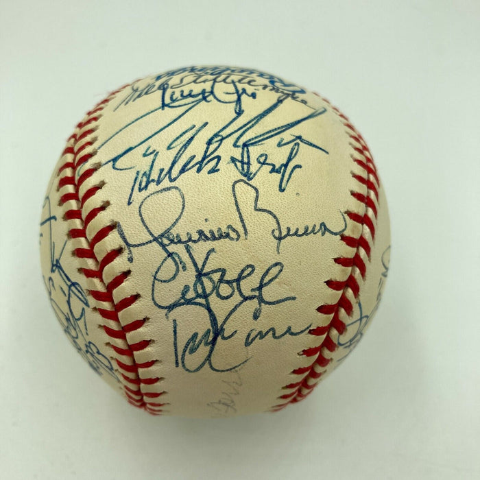 1999 NY Yankees World Series Champs Team Signed Baseball Derek Jeter JSA COA