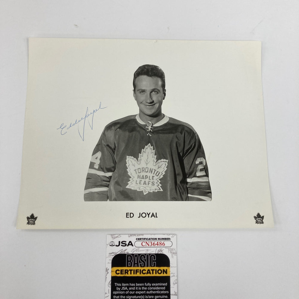 Ed Joyal Signed 1960's Toronto Maple Leafs Team Issued Photo JSA COA