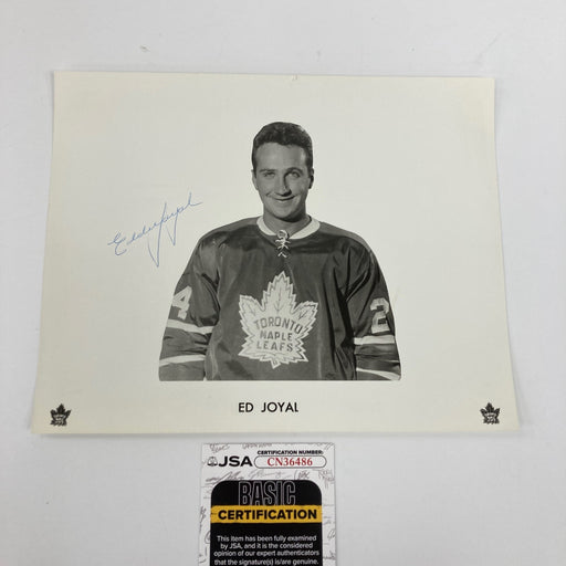Ed Joyal Signed 1960's Toronto Maple Leafs Team Issued Photo JSA COA