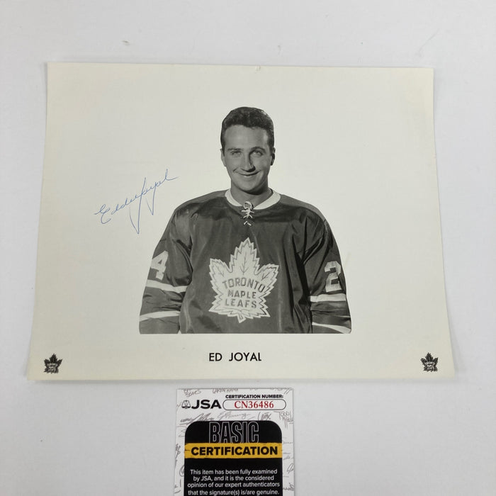 Ed Joyal Signed 1960's Toronto Maple Leafs Team Issued Photo JSA COA