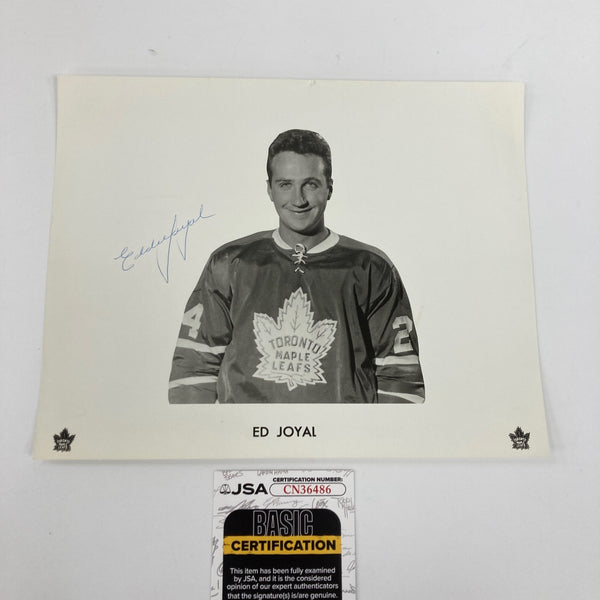Ed Joyal Signed 1960's Toronto Maple Leafs Team Issued Photo JSA COA