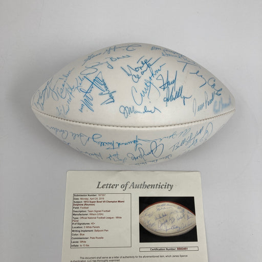 1972 Miami Dolphins Super Bowl Champs Team Signed Wilson Football 40+ Sigs JSA